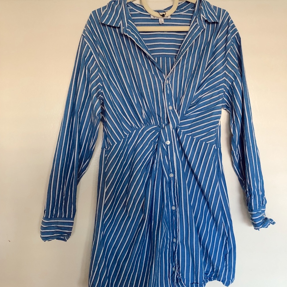 Steve Madden Blue and White Asymmetrical Dress